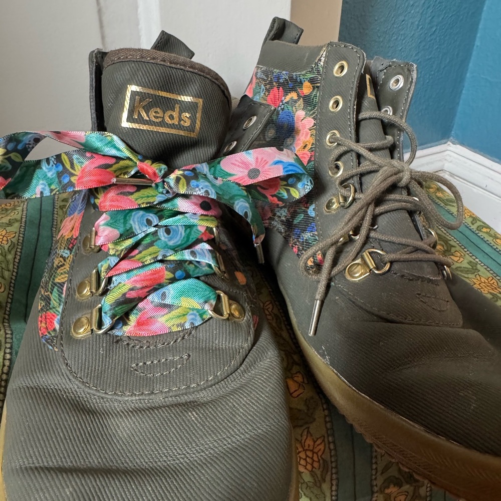 Keds x Rifle Paper Co. Scout Water-Resistant Boot Garden Party sz 9.5 - Picture 3 of 3